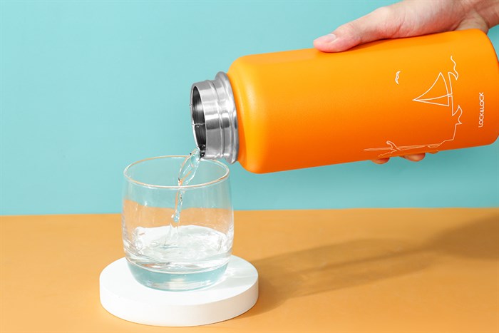 Bình giữ nhiệt inox 897 ml Lock&Lock LHC4160GRY Màu Cam