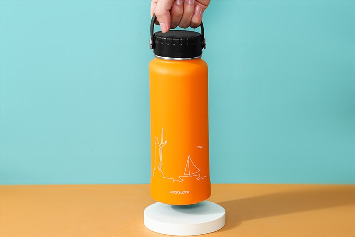 Bình giữ nhiệt inox 897 ml Lock&Lock LHC4160GRY Màu Cam