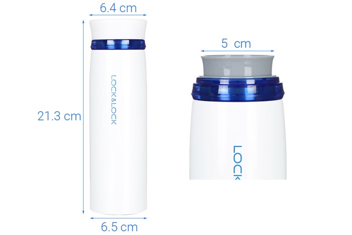 Bình giữ nhiệt inox 450 ml Lock&Lock LHC4131WB Màu Trắng - Xanh