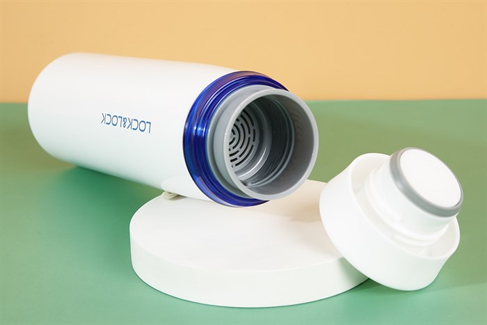 Bình giữ nhiệt inox 450 ml Lock&Lock LHC4131WB Màu Trắng - Xanh