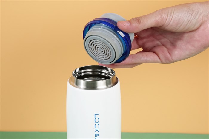 Bình giữ nhiệt inox 450 ml Lock&Lock LHC4131WB Màu Trắng - Xanh