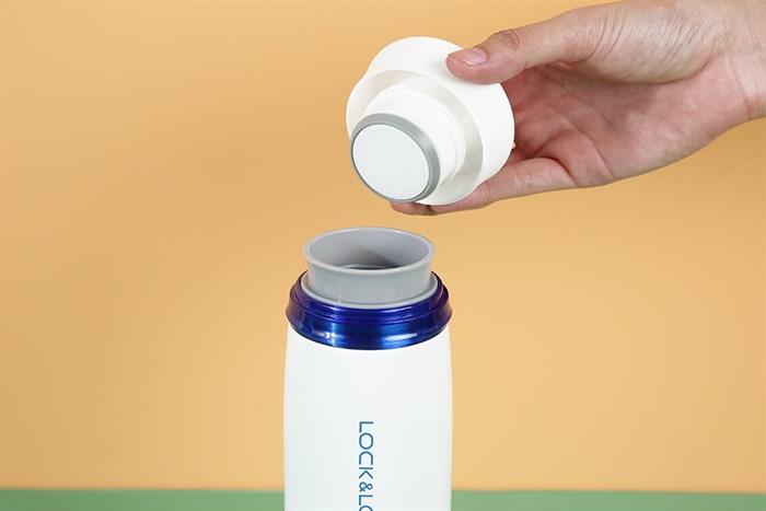Bình giữ nhiệt inox 450 ml Lock&Lock LHC4131WB Màu Trắng - Xanh