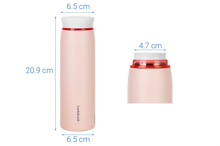 Bình giữ nhiệt inox 460 ml Lock&Lock LHC4244PIK Màu Hồng