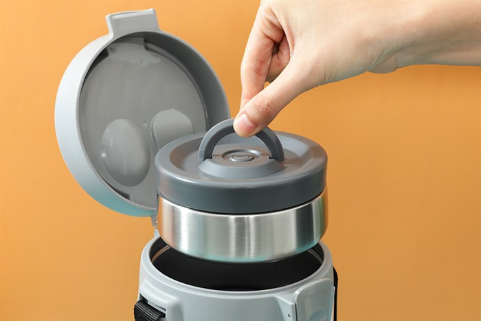 Bộ bình đựng thức ăn giữ nhiệt inox Lock&Lock LHC8039WHT Màu Trắng