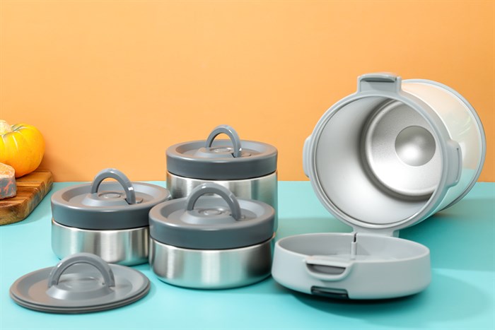 Bộ bình đựng thức ăn giữ nhiệt inox Lock&Lock LHC8039WHT Màu Trắng