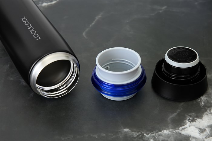 Bình giữ nhiệt inox 450 ml Lock&Lock LHC4131BKB Màu Đen - xanh dương