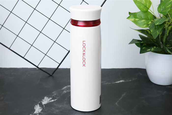 Bình giữ nhiệt inox 450 ml Lock&Lock LHC4131WR Màu Trắng - Đỏ
