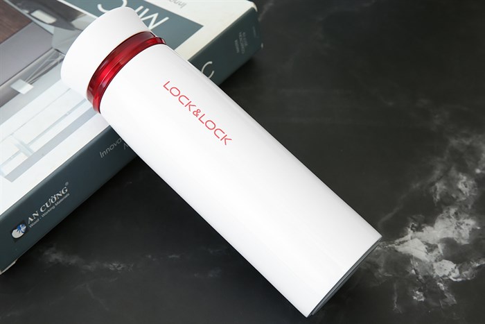 Bình giữ nhiệt inox 450 ml Lock&Lock LHC4131WR Màu Trắng - Đỏ