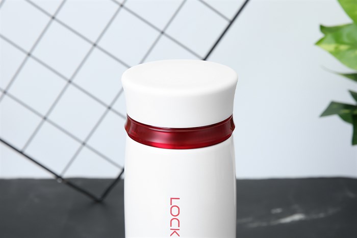 Bình giữ nhiệt inox 450 ml Lock&Lock LHC4131WR Màu Trắng - Đỏ