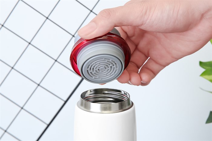 Bình giữ nhiệt inox 450 ml Lock&Lock LHC4131WR Màu Trắng - Đỏ