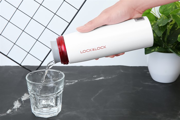 Bình giữ nhiệt inox 450 ml Lock&Lock LHC4131WR Màu Trắng - Đỏ