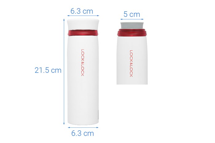Bình giữ nhiệt inox 450 ml Lock&Lock LHC4131WR Màu Trắng - Đỏ