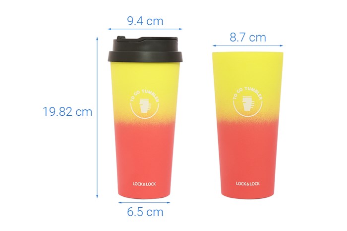 Ly giữ nhiệt inox 540 ml Lock&Lock LHC4151YRED Màu Vàng & Đỏ