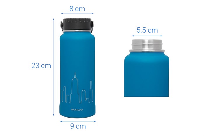 Bình giữ nhiệt inox 897 ml Lock&Lock LHC4160BLU Màu Xanh Dương
