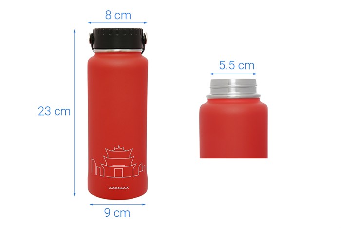 Bình giữ nhiệt inox 897 ml Lock&Lock LHC4160RED Màu Đỏ