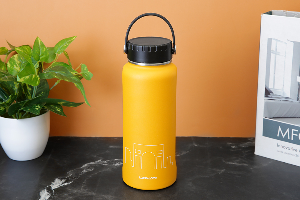 Bình giữ nhiệt inox 897 ml Lock&Lock LHC4160YEL Màu Vàng