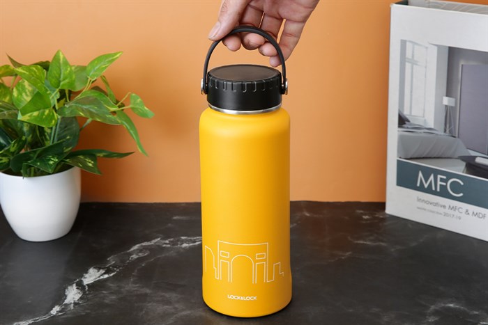 Bình giữ nhiệt inox 897 ml Lock&Lock LHC4160YEL Màu Vàng