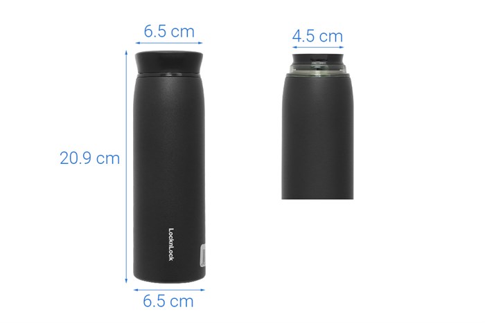 Bình giữ nhiệt inox 460 ml Lock&Lock LHC4244BLK Màu Đen