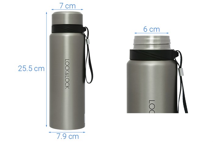 Bình giữ nhiệt inox 800 ml Lock&Lock LHC6180SLV Màu Bạc