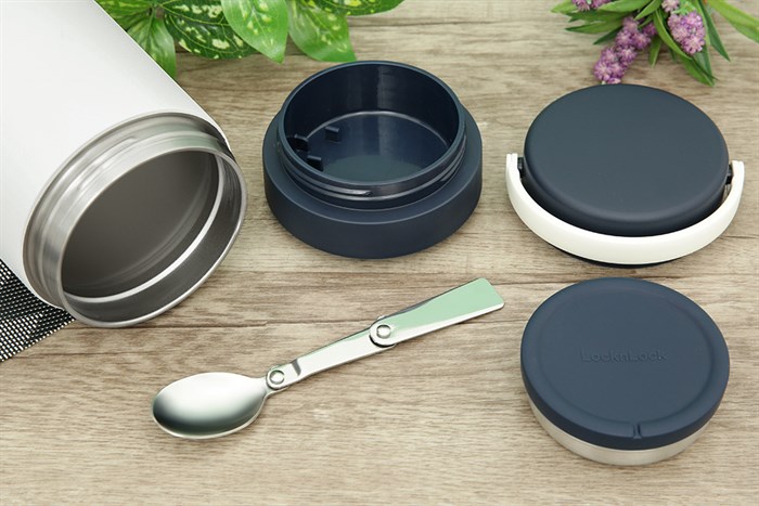 Bình đựng thức ăn giữ nhiệt inox 700 ml Lock&Lock LHC8042NVY Màu Xanh Navy