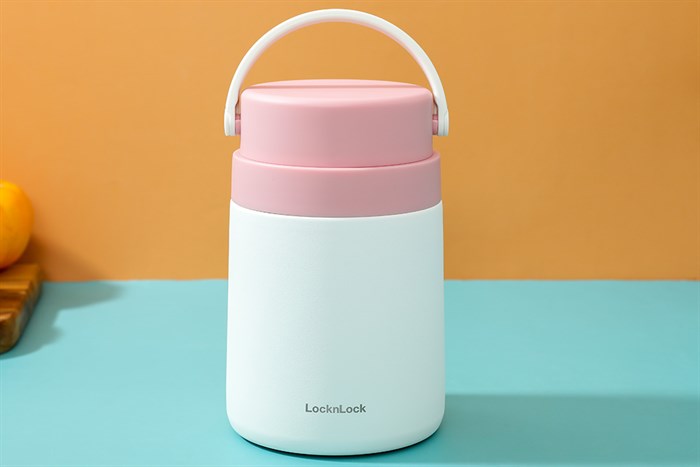 Bình đựng thức ăn giữ nhiệt inox 700 ml Lock&Lock LHC8042PIK Màu Hồng