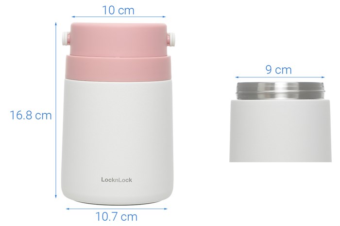 Bình đựng thức ăn giữ nhiệt inox 700 ml Lock&Lock LHC8042PIK Màu Hồng