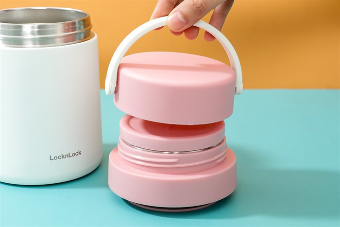Bình đựng thức ăn giữ nhiệt inox 700 ml Lock&Lock LHC8042PIK Màu Hồng