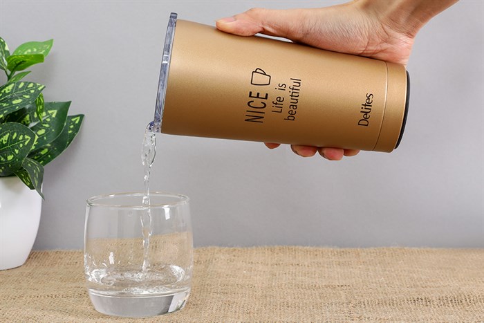Ly giữ nhiệt inox 500 ml Delites Q10A Màu Vàng