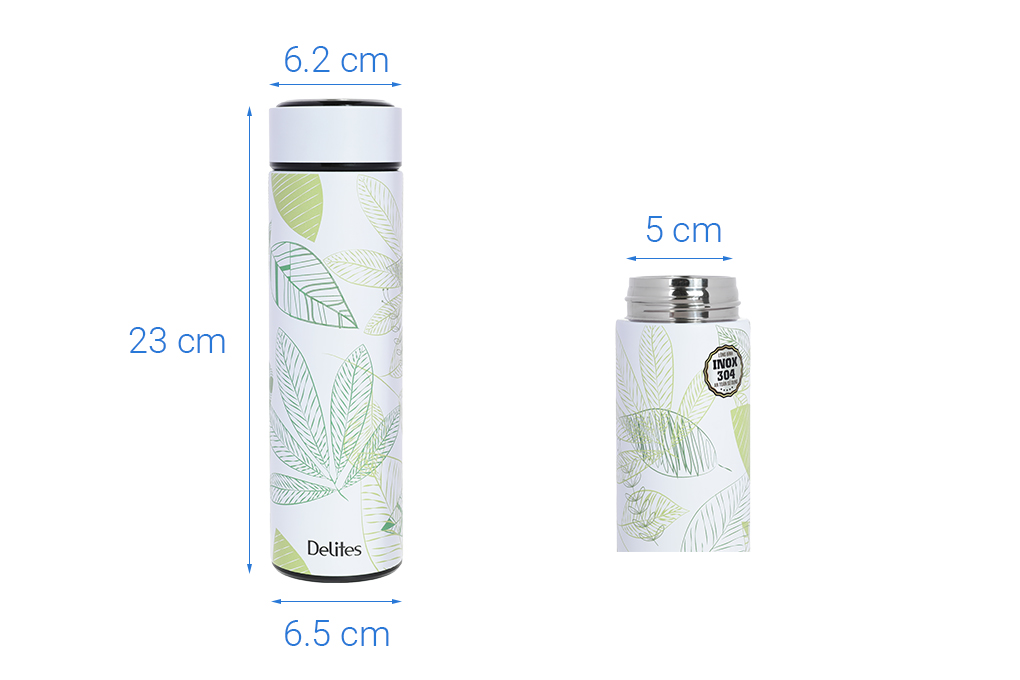 Bình giữ nhiệt inox 450 ml Delites K450B37 Màu Xanh lá