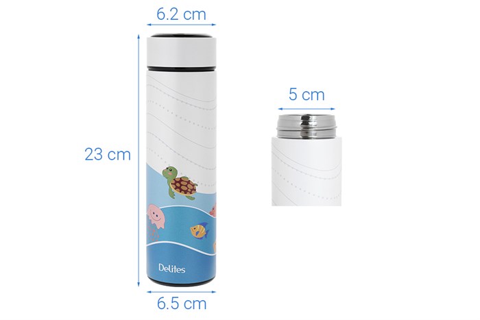 Bình giữ nhiệt inox 450 ml Delites K450B37 Màu Xanh Dương