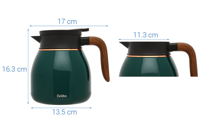 Bình giữ nhiệt inox 1000 ml Delites TH2321 Màu Xanh lá