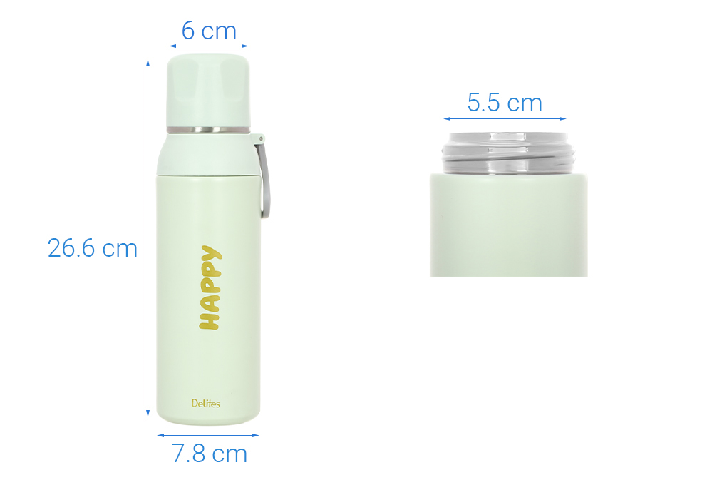 Bình giữ nhiệt inox 700 ml Delites TH2351 Xanh lá - 12
