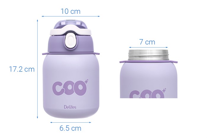 Bình giữ nhiệt inox 650 ml Delites XB-22153 Màu Tím