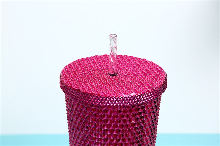 Ly nhựa 2 lớp kèm ống hút 710 ml DMX TH90061 Màu Màu Hồng Đa Sắc