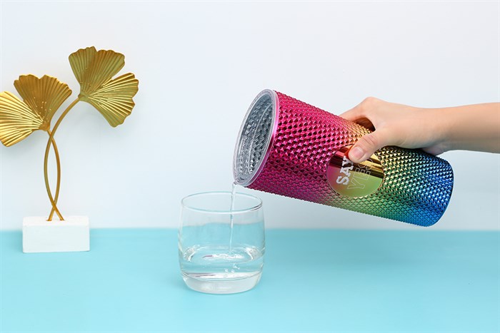 Ly nhựa 2 lớp kèm ống hút 710 ml DMX TH90061 Màu Màu Hồng Đa Sắc