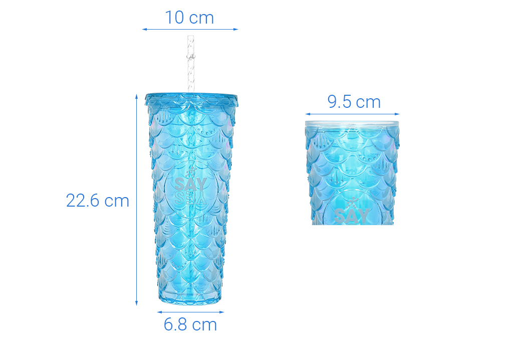 Ly nhựa 2 lớp kèm ống hút 700ml DMX K700PP59 - 8