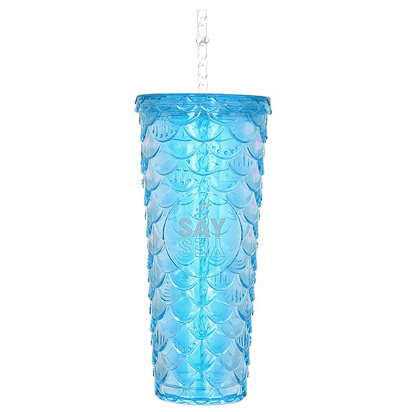 Ly nhựa 2 lớp kèm ống hút 700ml DMX K700PP59