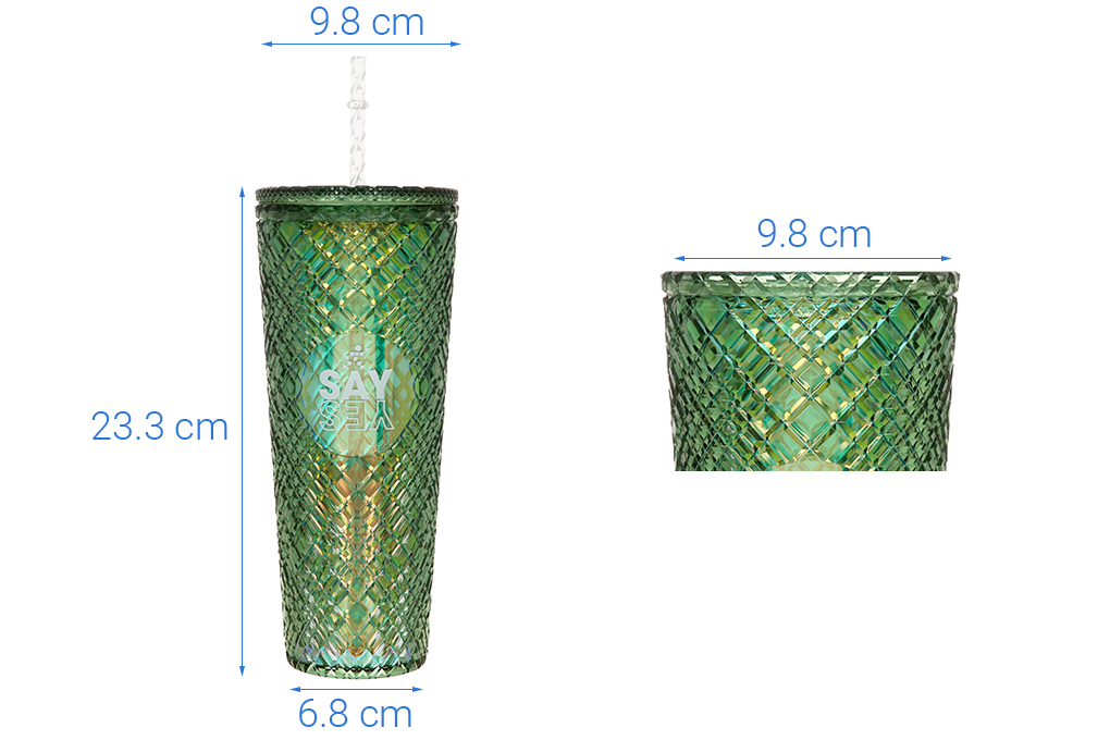 Ly nhựa 2 lớp kèm ống hút 750 ml DMX K750PP53C - 9