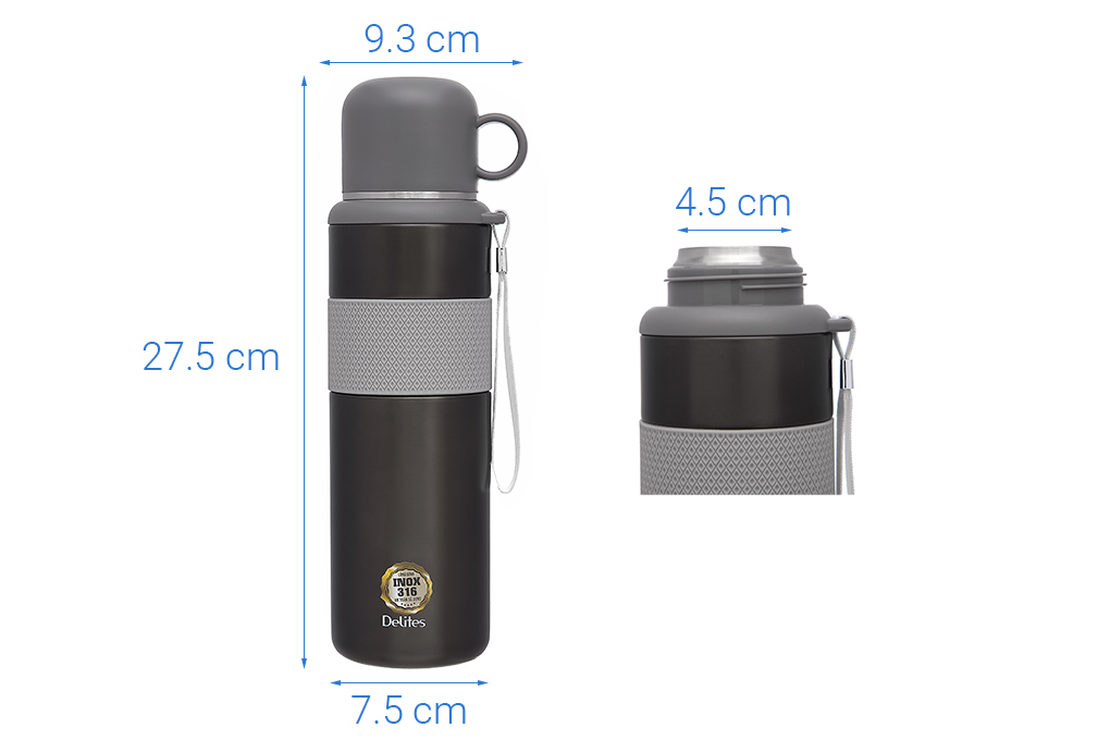 Bình giữ nhiệt Inox 750 ml Delites Z90A Màu Xám