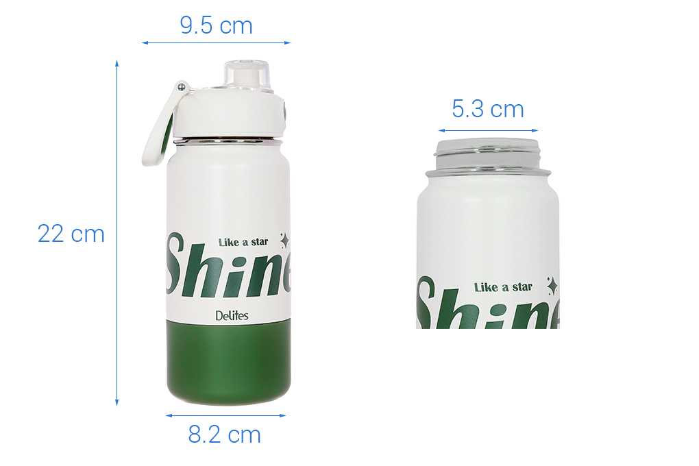 Bình giữ nhiệt Inox 500 ml Delites XB-23136 xanh lá Màu Xanh lá