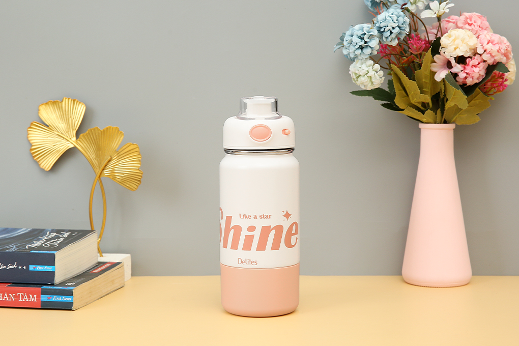 Bình giữ nhiệt Inox 500 ml Delites XB-23136 hồng Màu Hồng