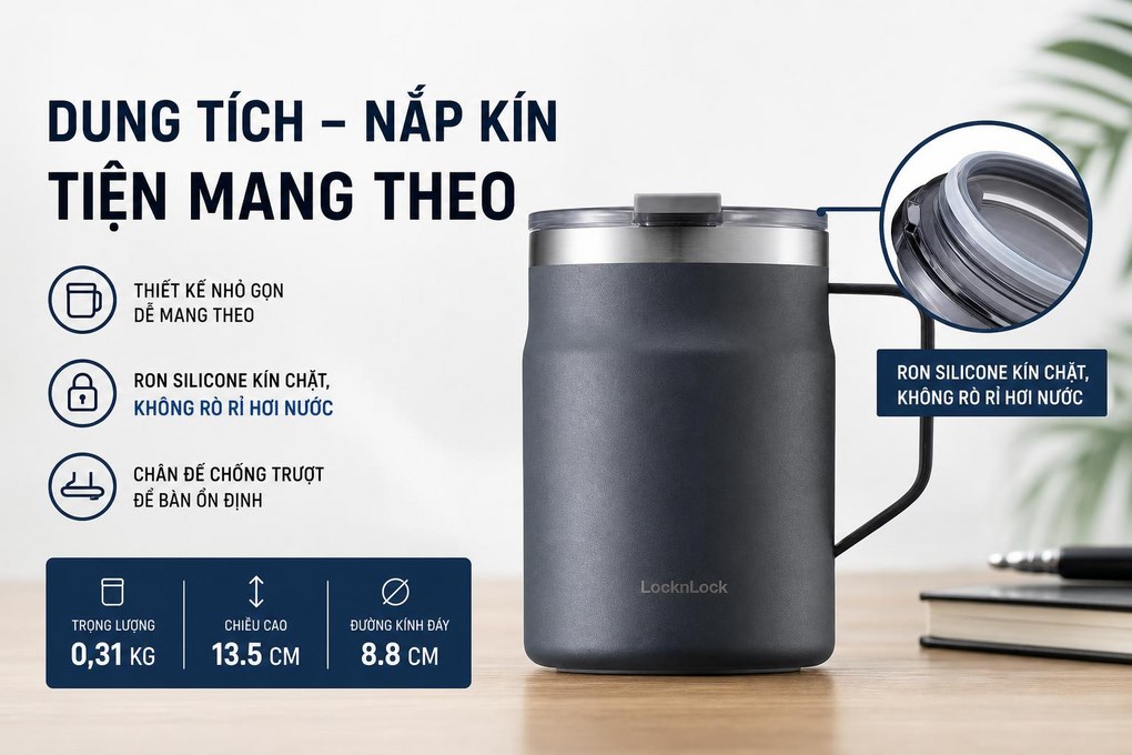 Bình giữ nhiệt Inox 475 ml Lock&Lock LHC4219NVY