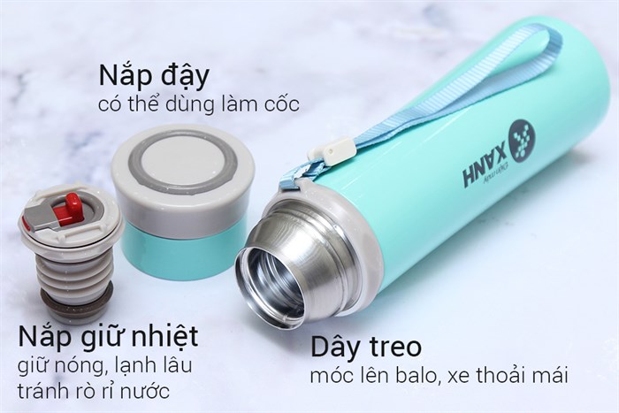 Bình giữ nhiệt inox 350 ml DMX-005 Màu Xanh ngọc