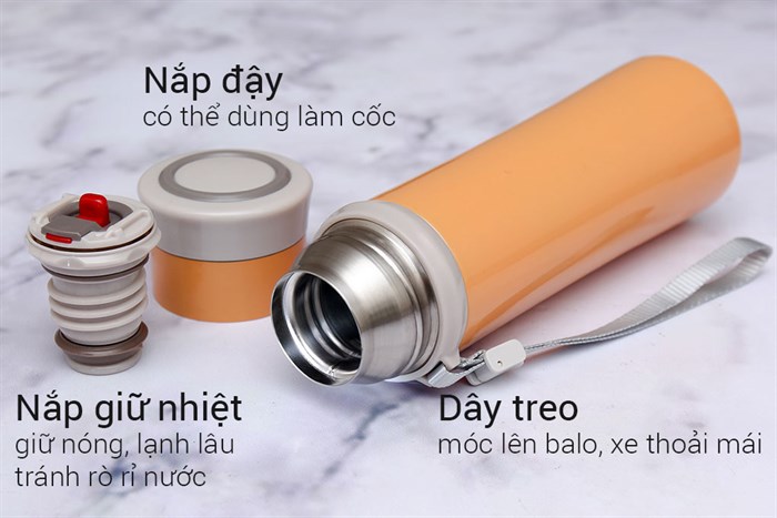 Bình giữ nhiệt inox 350 ml DMX-005 Màu Cam