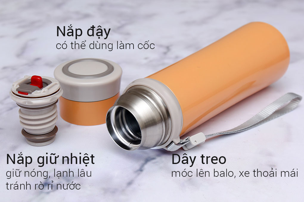Bình giữ nhiệt inox 350 ml DMX-005 Màu Cam