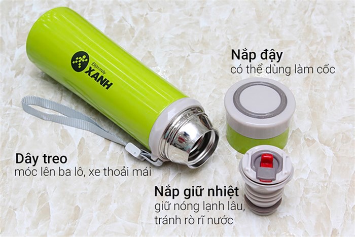 Bình giữ nhiệt inox 350 ml DMX-005 Màu Xanh lá