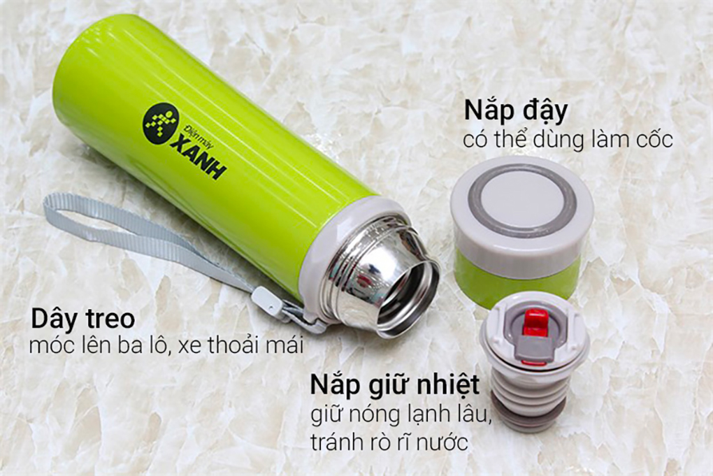 Bình giữ nhiệt inox 350 ml DMX-005 Màu Xanh lá