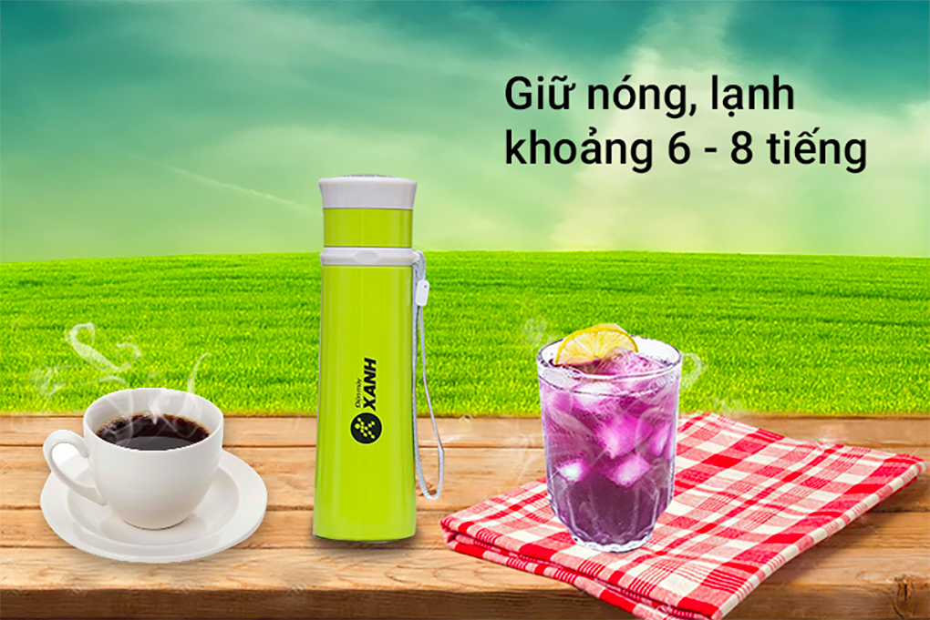 Bình giữ nhiệt inox 350 ml DMX-005 Màu Xanh lá