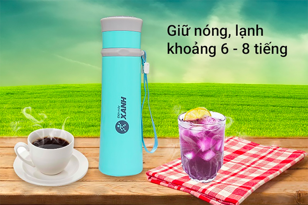 Bình giữ nhiệt inox 350 ml DMX-005 Màu Xanh ngọc