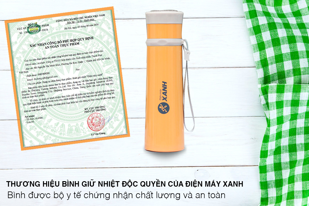 Bình giữ nhiệt inox 350 ml DMX-005 Màu Cam